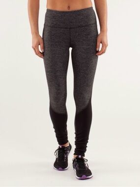 Lululemon Runder Under Pant *Pocket Micro Macro Black Heathered Black/Black 6